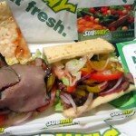 SUBWAY SUBS ROAST BEEF FLATBREAD 6 Inch Submarine Sandwich, Subway Sub Shop Fast Food Restaurant Flat Bread Roast Beef Hoagie Nutrition Guide